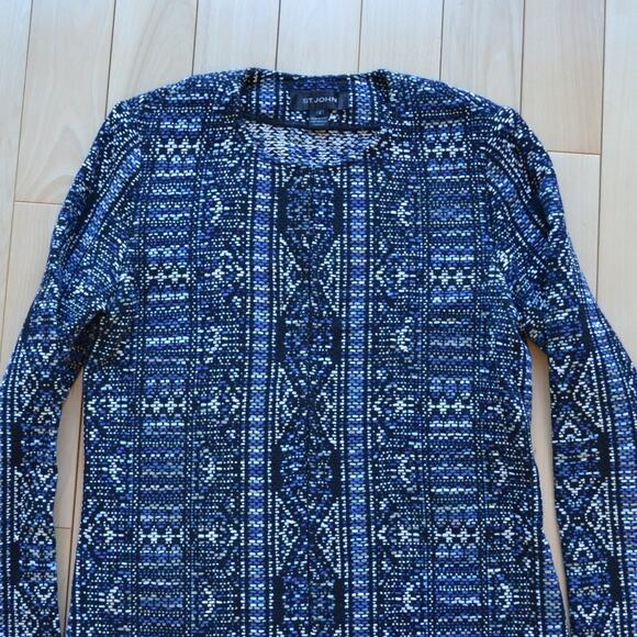 St John Kian Tapestry Knit Cardigan Sweater Size 2 - Picture 4 of 6